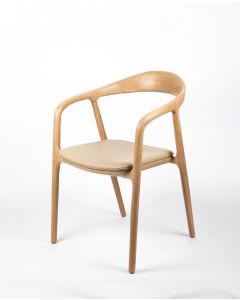 Raglan Armchair - Oak/Biscotti Leather
